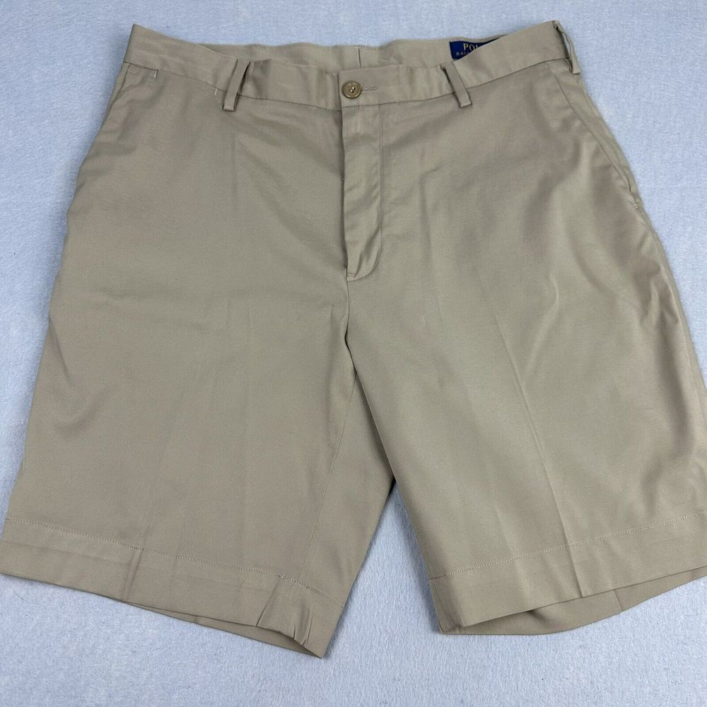 Polo Ralph Lauren Performance Khaki Chino Shorts 36 Fits 34 Stretch Classic Fit